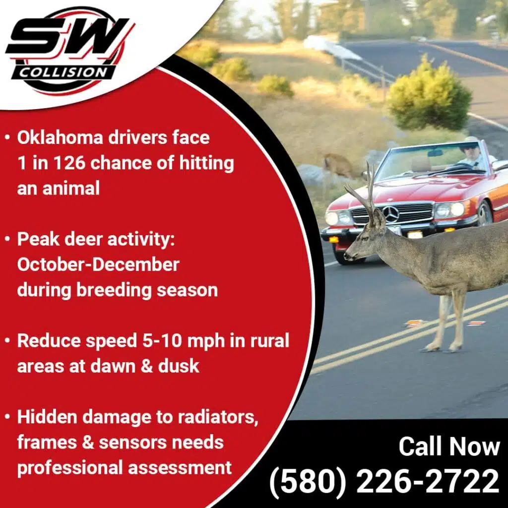 Deer crossing the road